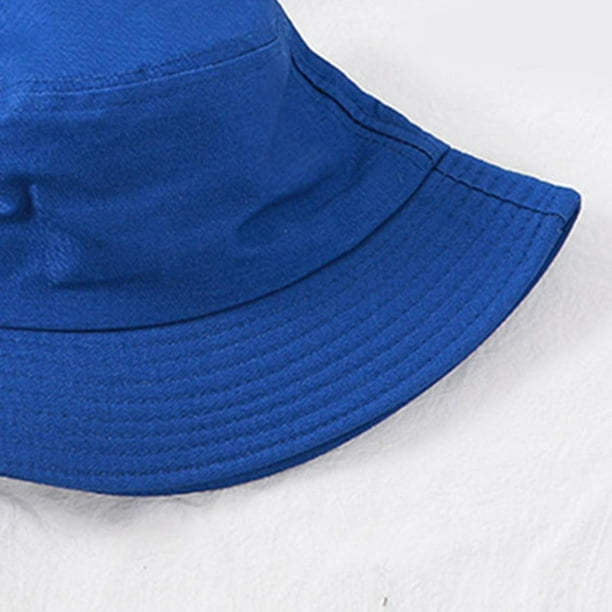 Bucket Hat Men Women Solid Fisherman Sun Hat Blue