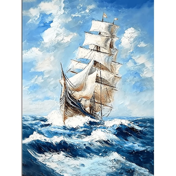 Ocean Sailing Ship Canvas Wall Art Perfect for Living Room Office Dining Room and Hallway Decoration.