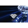 thumbnail image 4 of Heart Shape 1 Carat Round cut Moissanite Diamond VVS1 D Color multi-stone Engagement Ring in White Gold Plated Silver Wedding Jewelry for Women with Adjustable Open, 4 of 6