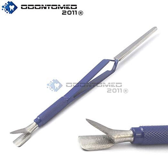 OdontoMed2011® Blue Multi Function Cuticle Pusher Tweezer 7'' Acrylic Nail Pincher Tool Magic Wand ODM
