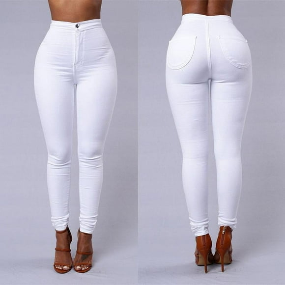 Women Skinny High Waist Jeans Stretch Denim Jeggings Pants Pencil Trousers