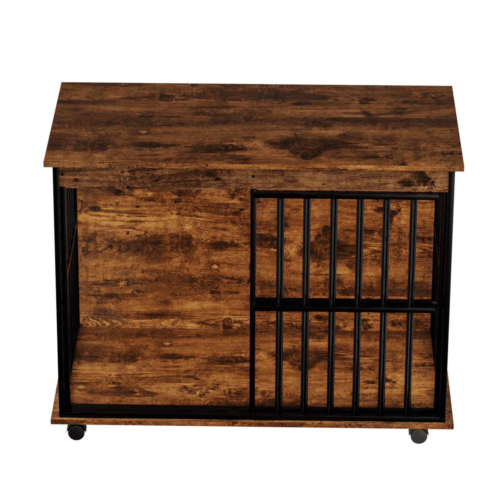 Large Wooden Dog Crate Furniture with Tray, Spacious Kennel for Medium to Large Dogs