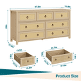 thumbnail image 6 of Rattan Dresser for Bedroom, Modern Freestanding Wood Chest of Drawers for Hallway Living Room, 6 of 6
