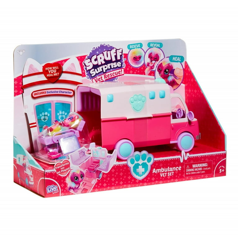 Scruff Surprise Vet Rescue Ambulance Vet Set Includes a Doctor s Bed
