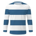 thumbnail image 3 of Kilaqueen Mens Striped T Shirt Crewneck Long Sleeve Basic T-Shirt Casual Soft Comfort Daily Work Pullover Tee, 3 of 4