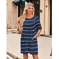 thumbnail image 2 of Ekouaer Sleep Shirts for Women Nightgown Short Sleeves T shirt Night Dress Round Neck Womans Nightgown with Pocket, 2 of 6