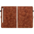 thumbnail image 2 of FJLBDE Case for Samsung Galaxy Tab S10 FE+/ S10 FE Plus 13.1 Inch 2025, Embossed Flower PU Leather Flip Wallet Folio Stand Cover, Brown, 2 of 7