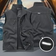 thumbnail image 1 of pstuiky Camisetas sin mangas para hombre, Chaqueta informal de verano para hombre, fina, con múltiples bolsillos, color liso y cuello alto. Camisas de hombre xxxxxl, 1 of 9