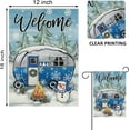 thumbnail image 2 of Welcome Winter Camping RV Decorative Garden Flag, Christmas Snowman Camper Bonfire Pine Tree Yard Outside Decorations, Seasonal Snowflake Burlap Outdoor Small Home Decor Double Sided 12.5 x 18, 2 of 6