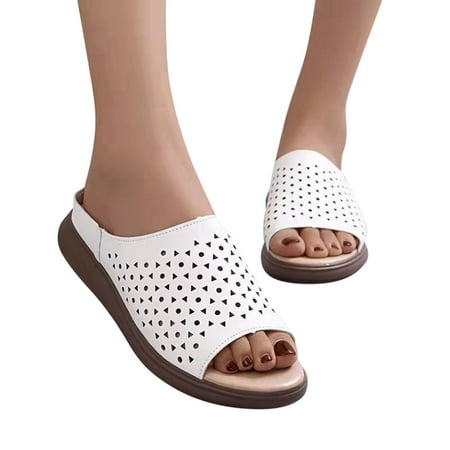 

NEGJ Sandals For Women Ladies Fashion Solid Flat Slippers Sandals Casual Shoes