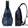 thumbnail image 2 of Full Print Chest Bag 8×15in Outer Large Bag On Both Sides Of Mesh Bag Inside Pocket Design Sponge Pad Shoulder Strap MidnightBlue Buffalo Plaid Check Tartan Scotland_3, 2 of 8