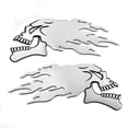 thumbnail image 2 of Motorbike Motorcycle Tank Car Sliver Flaming Skull 3D Gel Sticker Decal L/R Pair, 2 of 11