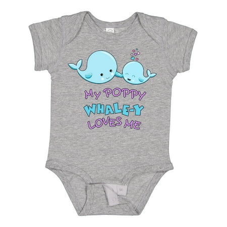 

Inktastic My Poppy Whale-y Loves Me Gift Baby Boy or Baby Girl Bodysuit