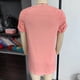thumbnail image 2 of Camiseta con cuello en V para mujer, pantalón corto informal, manga plisada, fruncida, color puro, jersey de verano, Top rosa claro S, 2 of 3