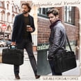 thumbnail image 6 of IGOLUMON Messenger Bag for Men 16 Inch Laptop Bag Leather Briefcase Vintage Crossbody Shoulder Office Computer Bag Retro College Satchel Bag for Work, Business, Black, 6 of 7
