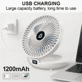 thumbnail image 2 of 7.4" Foldable Portable Fan, 2 in 1 Desk Fan and Hanging Fan, 90° Adjustable, 3 Speeds, USB Charge Table Fan for Home, Office and Outdoor, White, 2 of 10