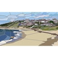 thumbnail image 3 of Mandell, Jonathan 24x16 Black Modern Framed Museum Art Print Titled - Nantucket Beach Morning, 3 of 5
