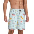 thumbnail image 2 of Fuzoiu Space With Dino Astronauts Print Pajama Shorts for Men, Men's Pajama Bottoms,Mens Lounge Sleepwear,Pajama Pants with Pocket-XX-Large, 2 of 6