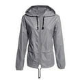 thumbnail image 1 of Prolriy Veste Imperméable pour Femmes, Manches Longues, Poches, Coupe-Vent Ample, Gris G, 1 of 7