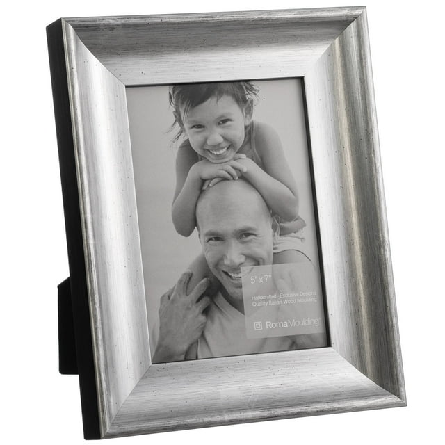 Roma Moulding 8x10 Solid Wood, Vintage Ravello, Silver Single Photo Frame