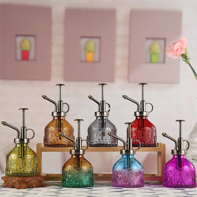 Flmtop Bouteilles Vaporisateur 200 ml Polyvalentes Faciles à Utiliser Bouteille Vaporisateur en Verre Style Citrouille Vintage pour Intérieur