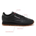 thumbnail image 2 of Zapatillas Reebok Classic de piel para hombre, zapatillas de tenis negras o blancas, negro básico, gris puro5/Reebok Gum3, 4.5, 2 of 6