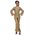 thumbnail image 4 of BOOMNY Halloween 70S Women Disco Outfit Hippie 7Pcs Sequin Top Bell Bottoms With Accessories Sets Shiny Stage Performance Partywear, 4 of 5