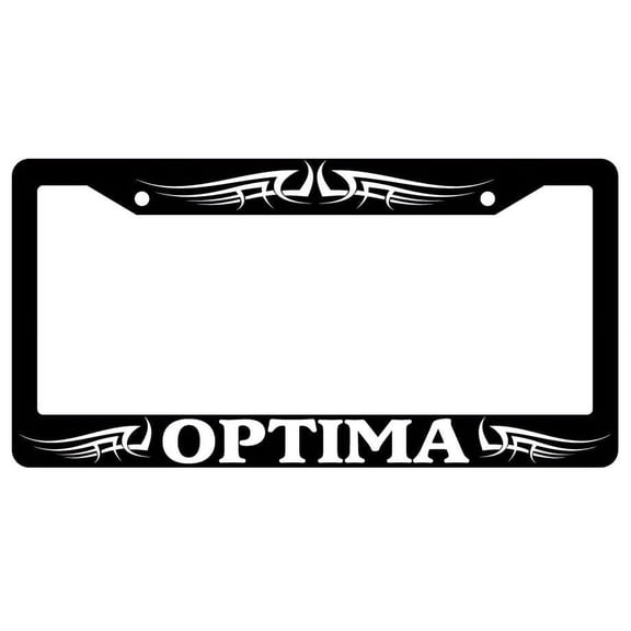 Optima Tribal Design 2 Black Plastic License Plate Frame
