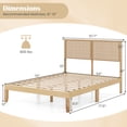 thumbnail image 3 of Gymax Full Size Bed Frame w/ Rattan Headboard 10 Solid Wood Legs & 12 Wooden Slats, 3 of 10