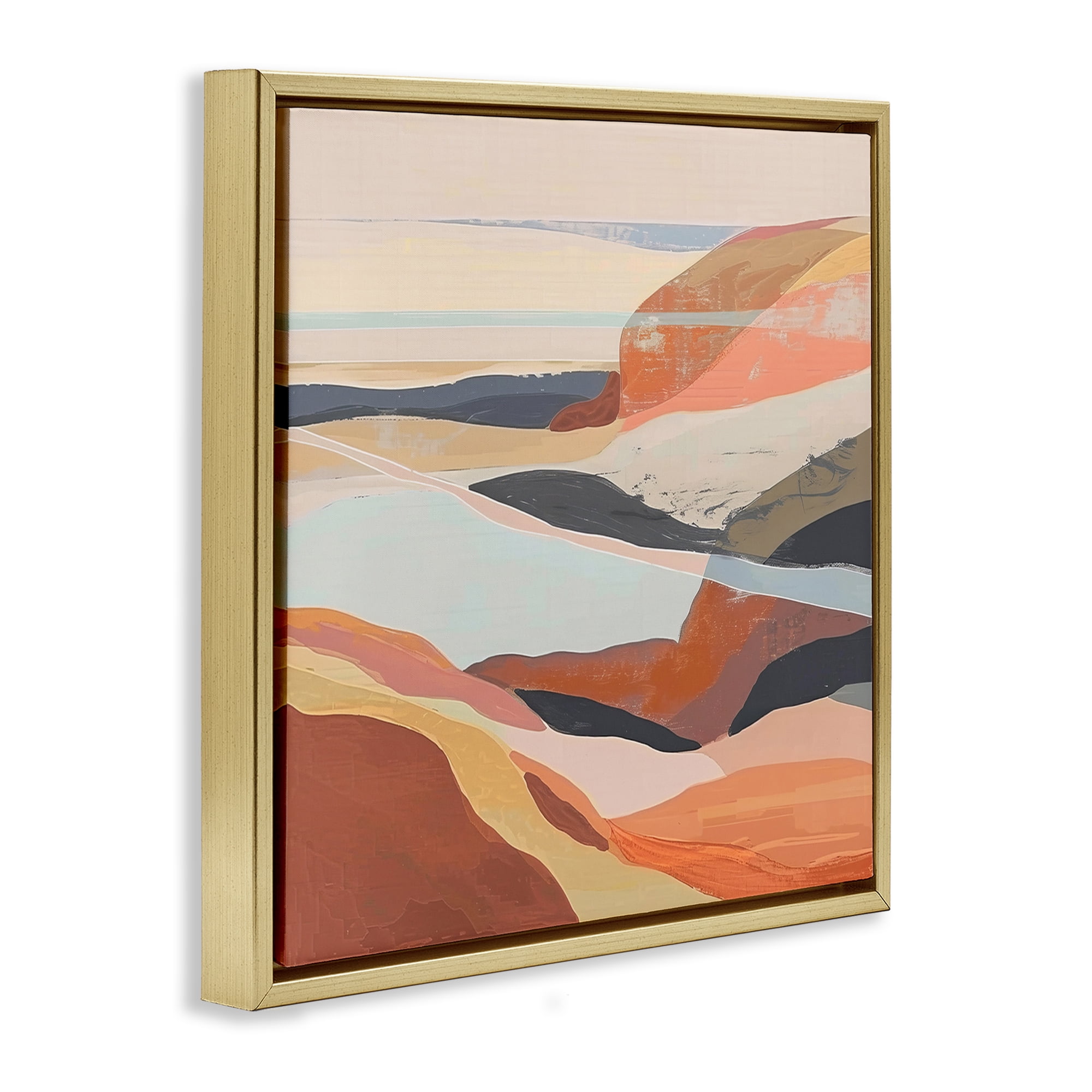 Stupell Industries Windy Desert Hills Landscape & Nature Painting Gold Floater Framed Canvas Art Print Wall Art, 18 x 18