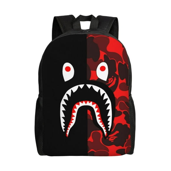 Bape Shark Camo Backpacks School Bag Bookbag Casual Daypack