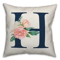 Creative Products Floral Monogram - H 18x18 Indoor / Outdoor Pillow