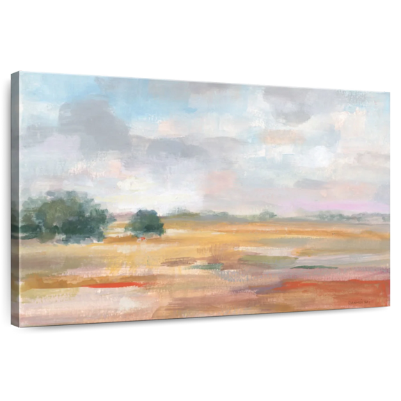 Elephant Stock Big Sky In October Wall Art - Horizontal Canvas Wall Art - Living Room Wall Decor - Abstract Canvas - Beige And Gray Decor By Danhui Nai - 12" x 8"