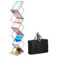 thumbnail image 1 of Foldable Aluminum Magazine Display Racks 6 Layers A4 Brochure Stand Catalog Literature Rack with Oxford Bag, 1 of 8