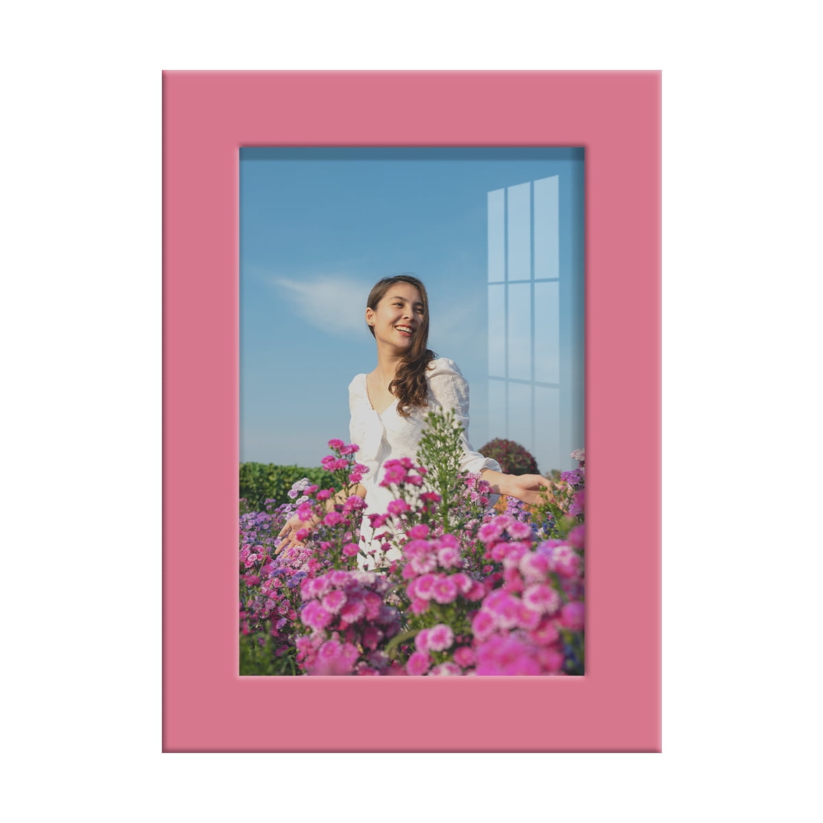 Modern Real Wood 4x6 inch Picture Frame in Hot Pink