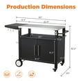 thumbnail image 2 of AECOJOY Outdoor Grill Cart with Storage Cabinet Buffet Prep Tables for Outside Steel BBQ Bar Carts for Patio（20"D x 50"W x 32.2"H）, 2 of 8