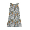 thumbnail image 3 of YOUYEDIAN Easter Girls Sleeveless Dress Casual Cute Elegant Bunny Print Crew Neck A-Line Dresses Summer Flowy Sundresses (Light Gray, 11-12 Years), 3 of 5