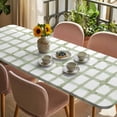 thumbnail image 3 of Sage Green Buffalo Plaid Table Cloths for 8 Foot Rectangle Tables, Farmhouse Check Stripes Geometric Patio Waterproof Elastic Fitted Tablecloths, Washable Rectangular Table Cover for Camping, 3 of 8