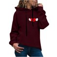 thumbnail image 2 of Tejiojio Womens Fall Clearance Autumn Winter Hoodie Sweatshirt Pullover Long Sleeved Comfortable Tops, 2 of 4
