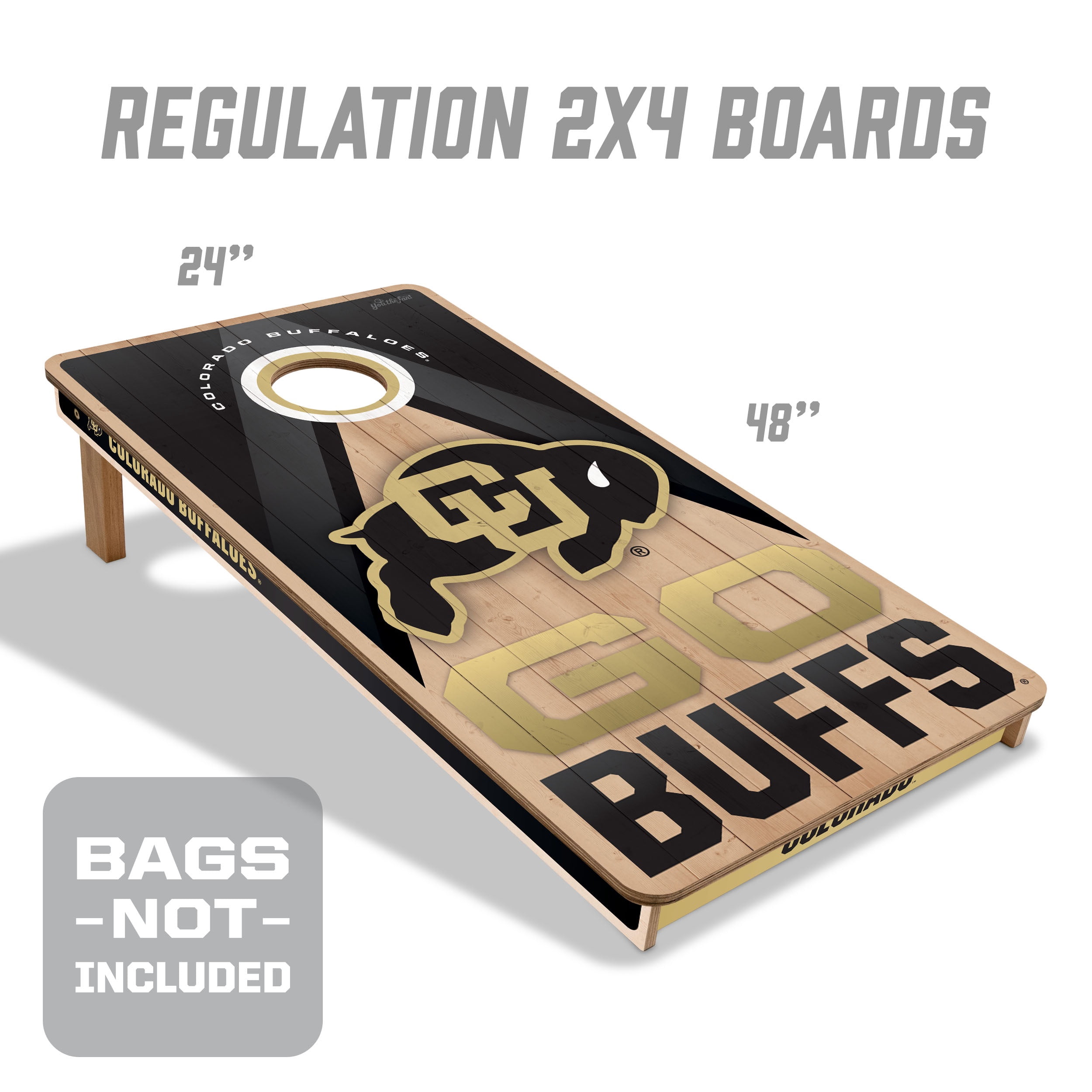 YouTheFan NCAA Colorado Buffaloes 2X4 Slogan Series Cornhole NO BAGS
