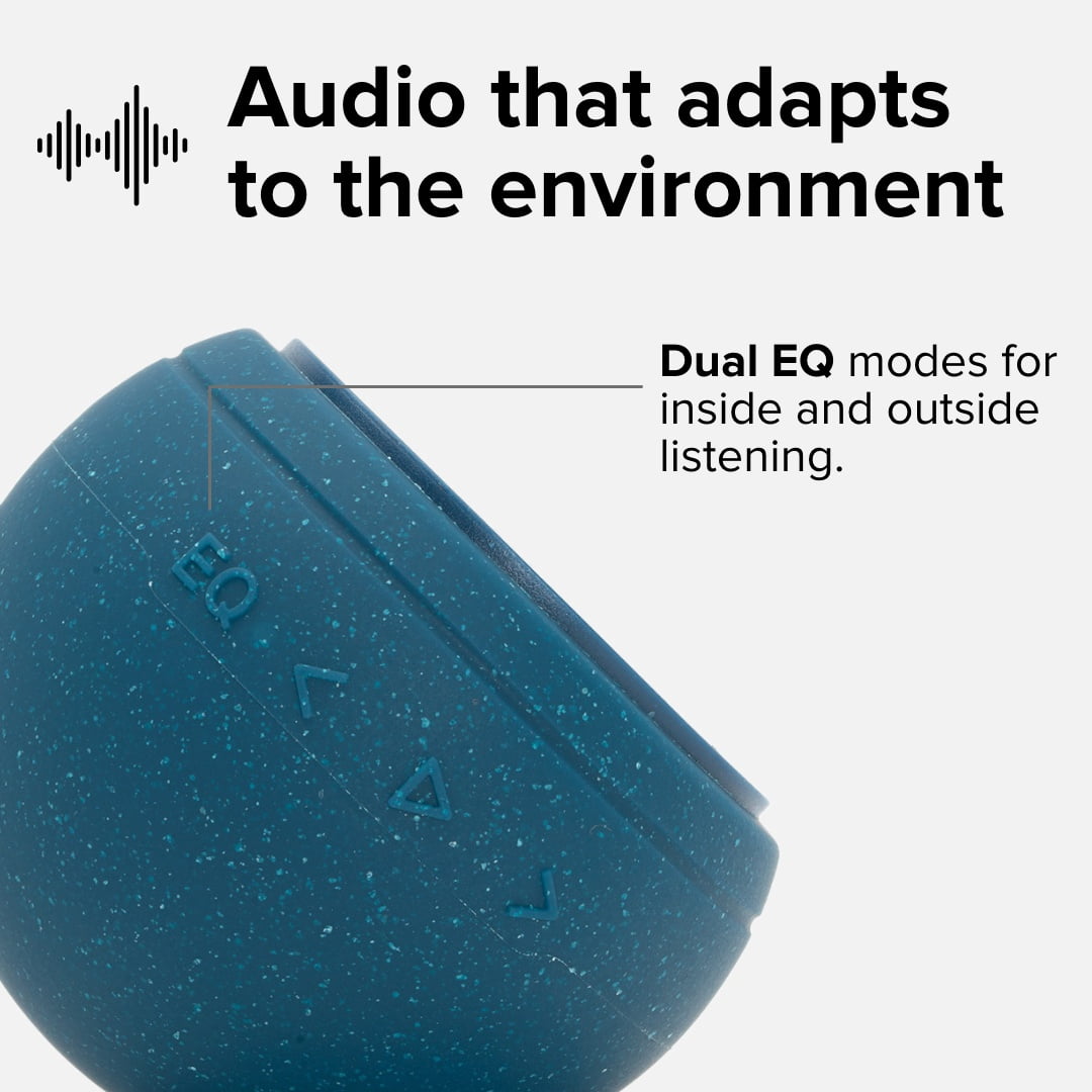 Speaqua Barnacle Pro 2.0 Waterproof Bluetooth Portable Speaker IP68 Floating, Built-In 2000 Song Storage, 4-in-1 Suction Cup Mount, Paddle Board Kayak Pool Bike Shower Speaker, Pelagic Blue