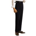 thumbnail image 3 of Men's Classic Fit Velvet Dress Pants Slim Fit Comfort Suit Elastic Waist Full Length Pants D-Black, 3 of 5