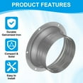 thumbnail image 3 of Uxcell 4" Duct Connector Flange, 2Pack Metal Interface Duct Connector with Clamp, Silver, 3 of 6