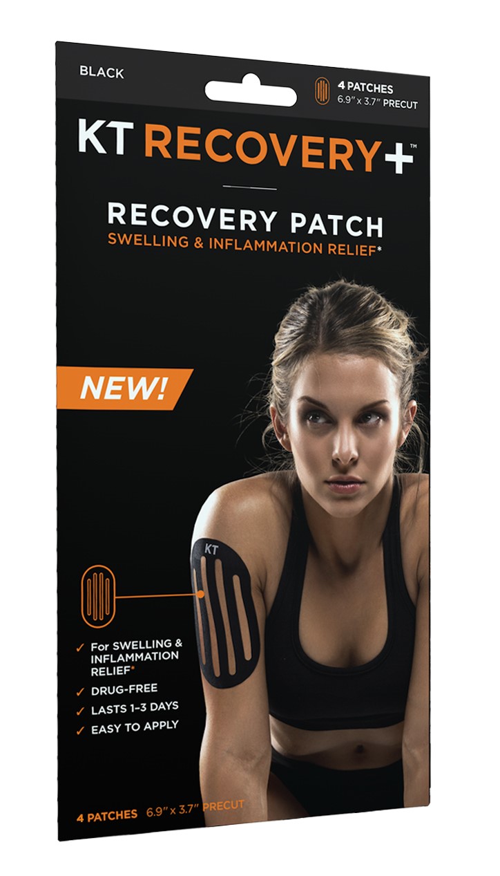 KT Tape, Recovery+ Patch, Black, 4 Ct