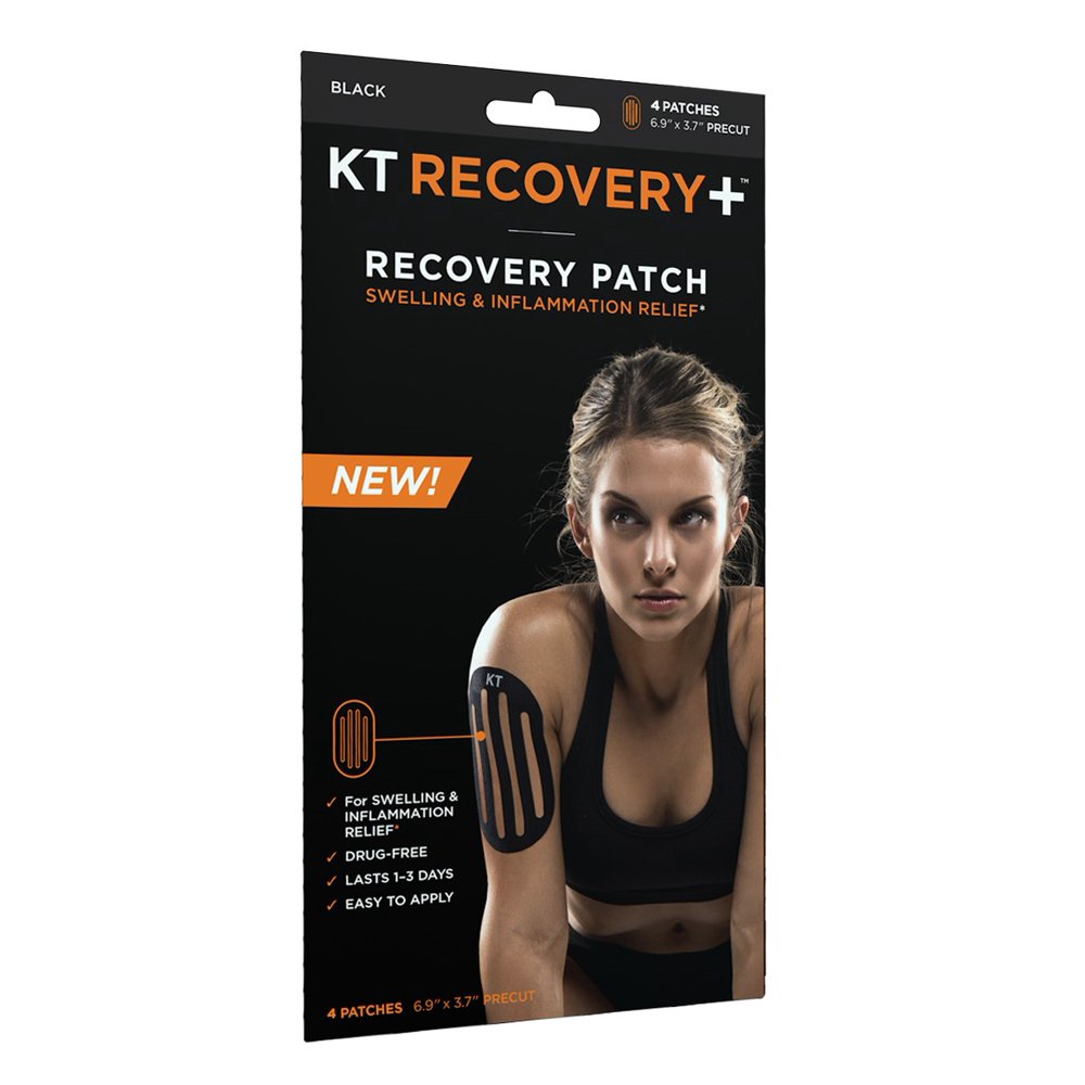 KT Tape, Recovery+ Patch, Black, 4 Ct