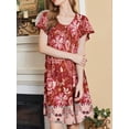 thumbnail image 3 of Avidlove Women Plus Size Nightgows Short Sleeve House Dress Floral Print Sleepshirt with Pocket Sleepwear, 3 of 4