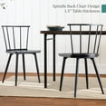 thumbnail image 3 of Best Choice Products 4-Piece Farmhouse Dining Table Set w/ 2 Black Spindle Chairs, Bench, Kitchen Table - Dark Brown, 3 of 8