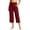 Wine, variant on OGLCCG Yoga Capris for Women Summer High Waisted Side Slit Capris Athletic Below the Knee Cropped Pants with Pockets,Beige
