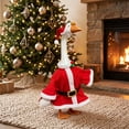 thumbnail image 2 of CuiLiyq Christmas Porch Goose Clothes, Santa Hat and Classic Santa Costume for 23 Inch Goose Statue, Fabric Decorative Clothing for Front Porch, Garden, Entryway and Holiday Display, 2 of 9