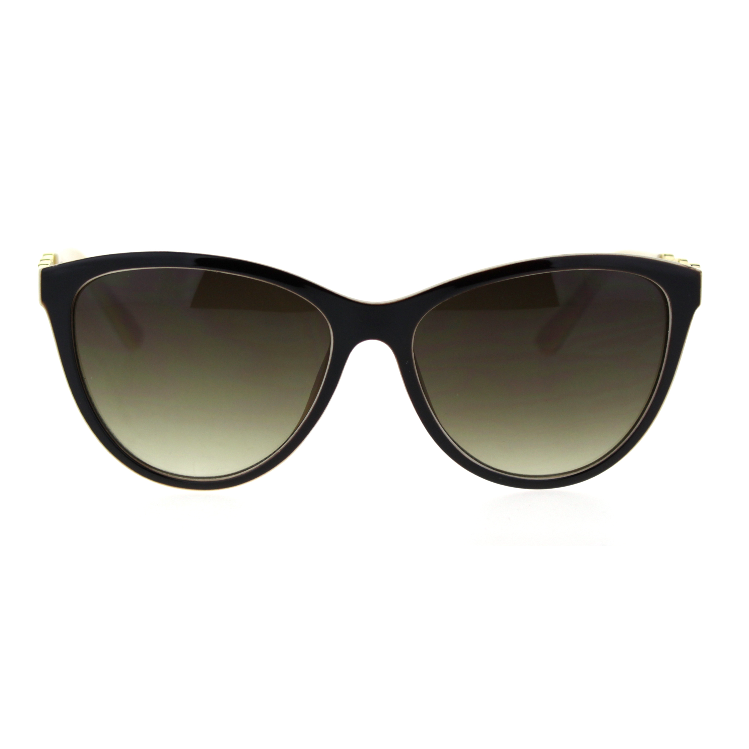 Womens Luxury Designer Fashion Cat Eye Chic Sunglasses Brown Beige Brown - image 2 of 4